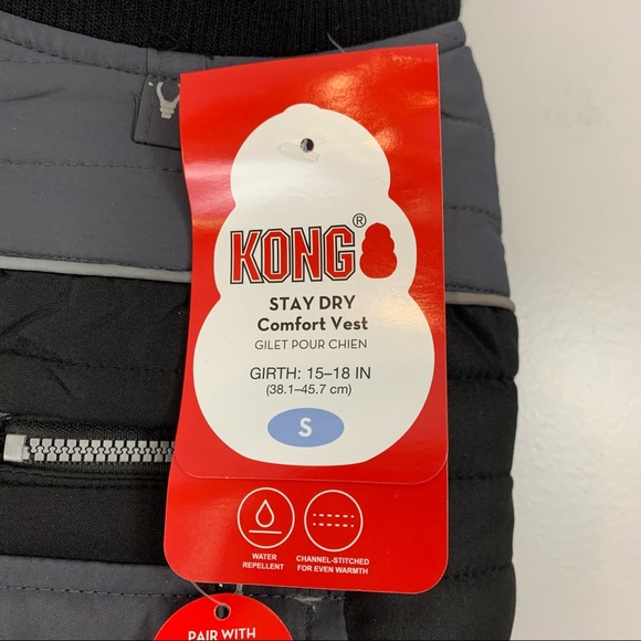 New! Kong Stay Dry Comfort Vest Water Repellent Puffer Rain Coat Jacket - Picture 4 of 6